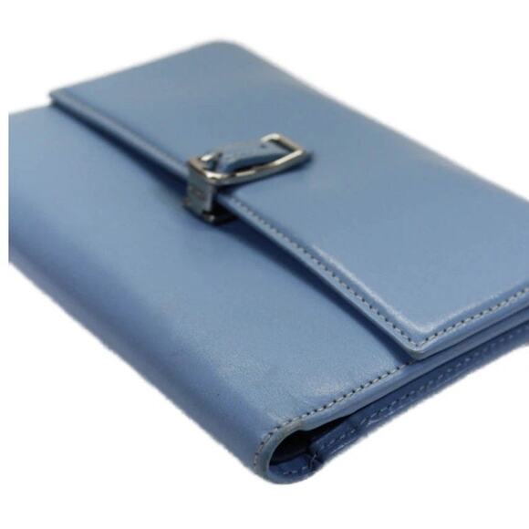 Vintage Blue Coach Wallet Trifold Buckle Made in Spain Rare - Picture 8 of 10